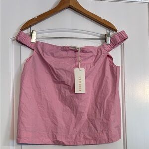 NWT Cotton On Natalie Ots Bubblegum Pink Off-Shoulder Blouse Size Medium